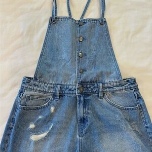 Tinsel Town Blue Denim Overalls with Button Front